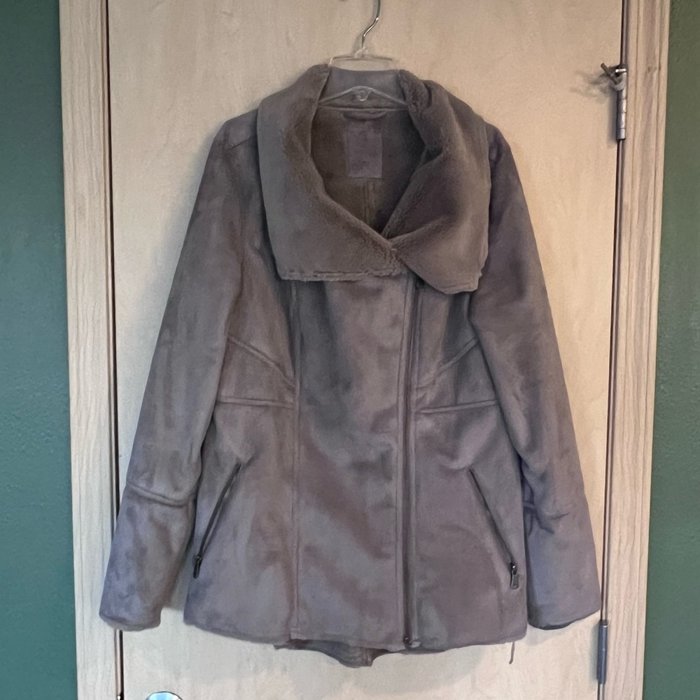 Prana Faux Suede/Fur Rancher Jacket - Grey/Taupe - Picture 5 of 10